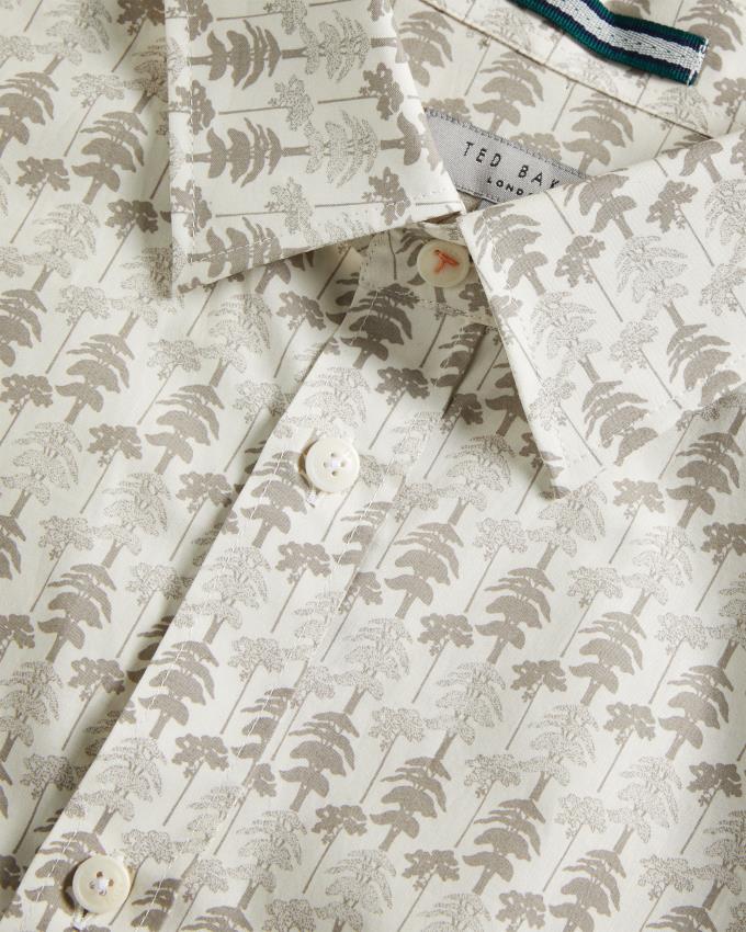 Chemises Ted Baker Long Sleeve Tree Print Beige Homme | UGX-65553359